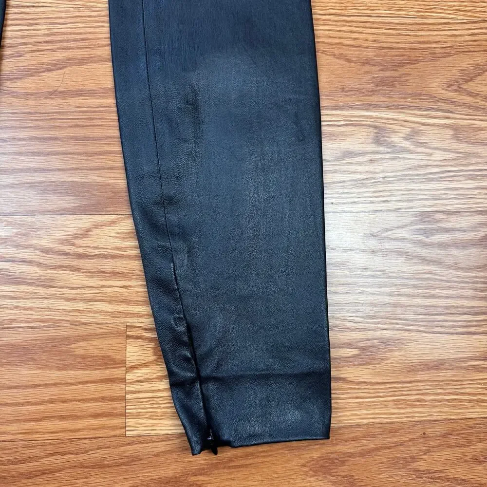 Vince Lamb Leather Black Skinny Trousers Pants Sz XS